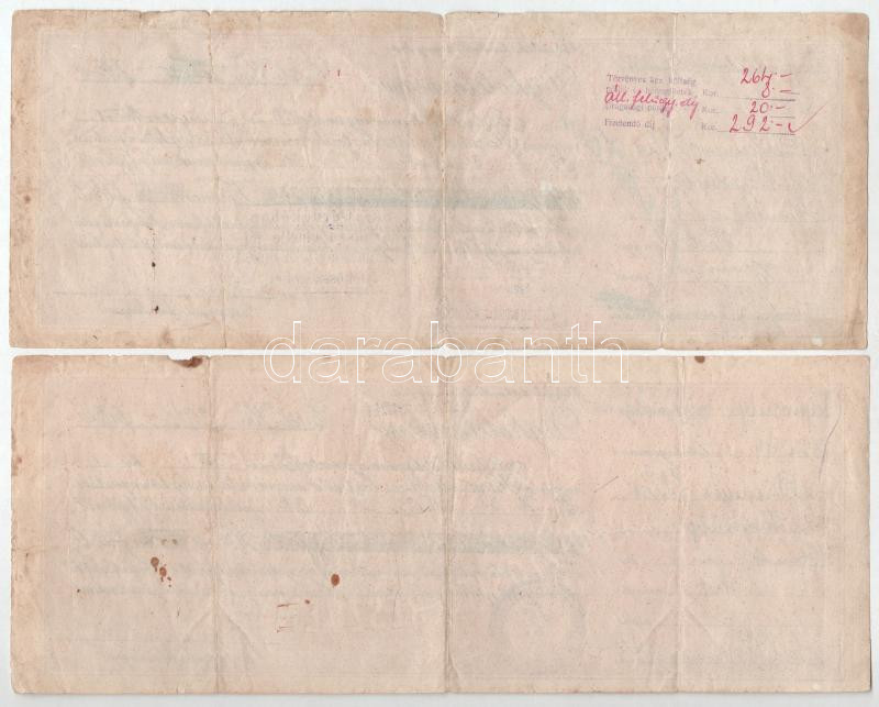 1922-1936. 7db-os váltó tétel, mind kitöltött, bélyegzésekkel néhány darabon illetékbélyegek T:F - Image 2