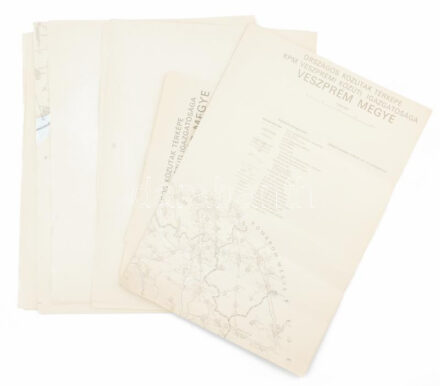cca 1970-1980 7 db KPM megyei közúti térkép, vegyes méretben
