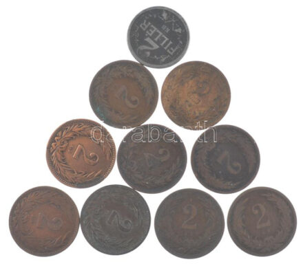 1893KB-1914KB 2f bronz (9xklf) + 1917KB 2f Fe T:VF-F