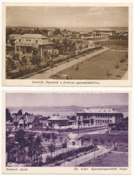 Zamárdi, Balatonzamárdi; Bp. Szkfv. gyermeknyaraltató telep - 2 db régi képeslap