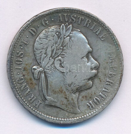 Ausztria 1879. 1Fl Ag 'Ferenc József' T:F ph., patina Austria 1879. 1 Florin Ag 'Franz Joseph' C:F edge error, patina Krause KM#2222