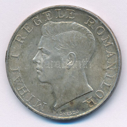 Románia 1941. 250L Ag T:AU patina Romania 1941. 250 Lei Ag C:XAU patina Krause KM#59