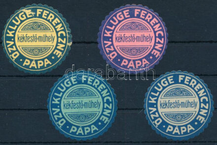 Özv. Kluge Ferenczné Pápa kékfestő műhely 4 klf levélzáró