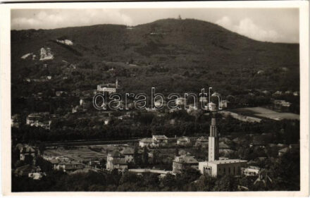 1941 Budapest II. Pasarét, kilátás Hűvösvölgy és környékére és Jánoshegyre, Ferences Szent Antal templom