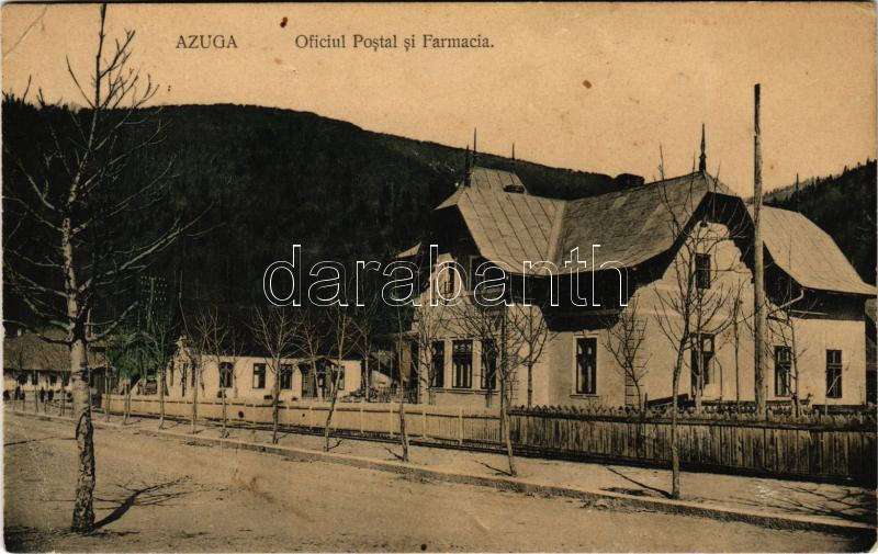 Azuga, Oficiul Postal si Farmacia / post office and pharmacy (glue marks)