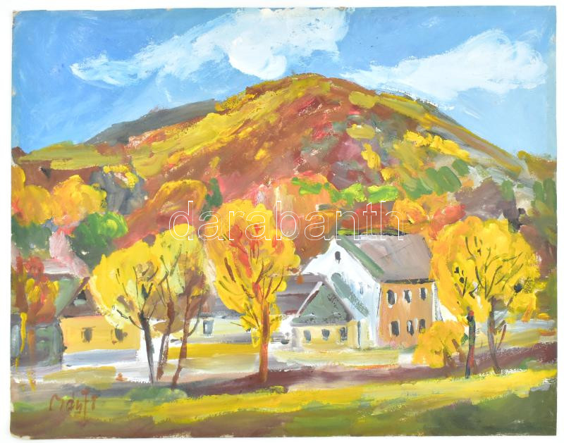Bánfi jelzéssel: Őszi táj. Olaj, karton. 34x43 cm