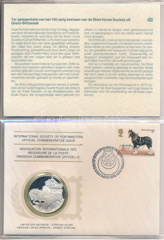 1978. 'Postamesterek Nemzetközi Szövetsége hivatalos emlékérem kiadása 1978 - Skócia' Ag emlékérem érmés borítékban, első napi bélyegzős bélyeggel, holland nyelvű leírással (20g/0.925/39mm) T:PP 1978. 'Internatinal Society of