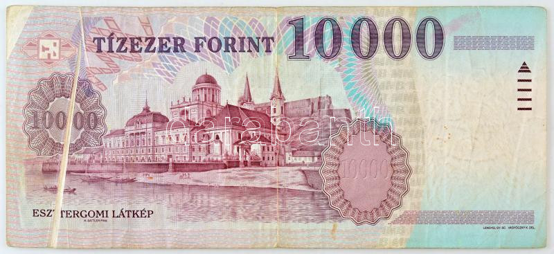 1998. 10.000Ft 'AA 8738781' látványos nyomdahibával T:F Hungary 1998. 10.000 Forint 'AA 8738781' with a spectacular typographical error C:F - Image 2