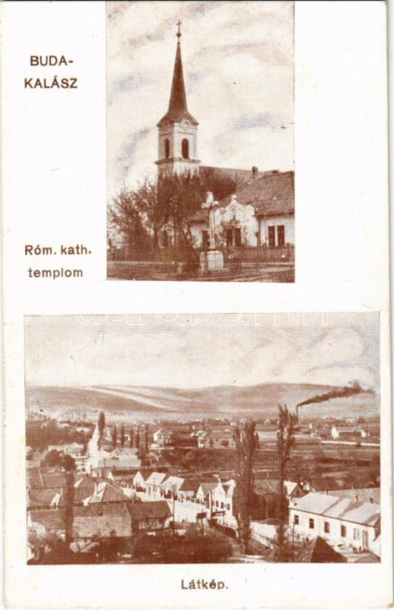 1939 Budakalász, Római katolikus templom, látkép. Szombathelyi foto (fl)