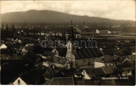 1926 Budakalász, látkép, Görögkeleti (szerb ortodox) templom. Foto Gegess photo (ragasztónyom / glue marks)