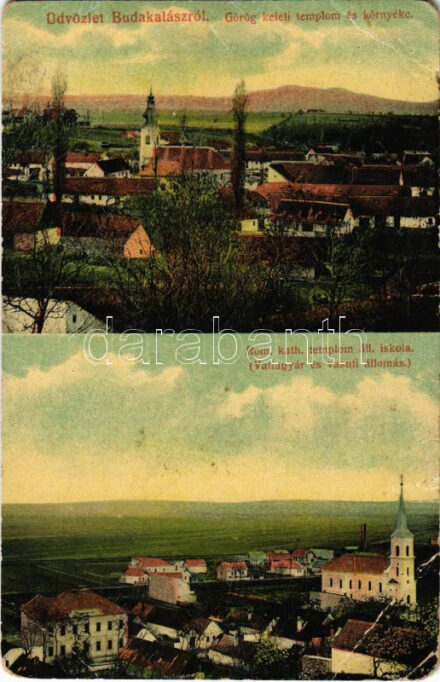 Budakalász, Görögkeleti (szerb ortodox) templom és környéke, Római katolikus templom, Állami iskola, Vattagyár és vasútállomás (EM)