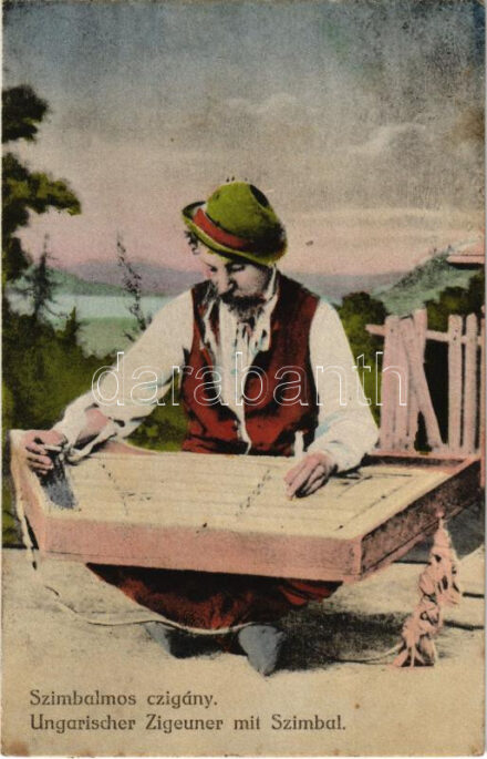 1918 Szimbalmos (Cimbalmos) cigány / Ungarischer Zigeuner mit Szimbal / Hungarian Gypsy musician with cimbalom, folklore. L. & P. Nr. 2751. (EK)