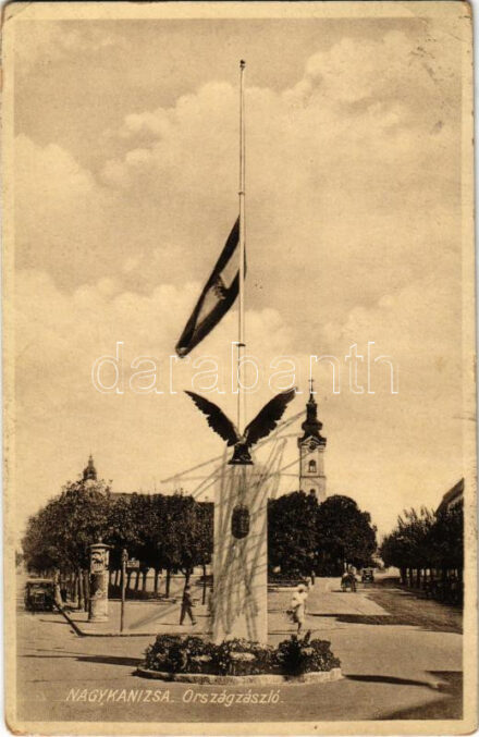 1941 Nagykanizsa, Országzászló, automobil (EK)