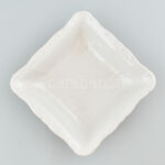 Zsolnay fehér porcelán tál, pereménél domború díszítéssel, jelzéssel, sérülésmentes, 23x23 cm - Image 2
