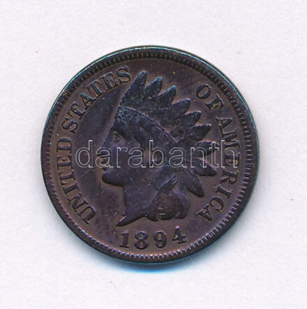 Amerikai Egyesült Államok 1894. 1c bronz 'Indián fej' T:VF USA 1894. 1 Cent bronze 'Indian head' C:VF Krause KM#90a