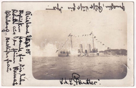 1905 Brisbane, SMS Panther az Osztrák-Magyar Haditengerészet Panther-osztályú torpedócirkálója / K.u.K. Kriegsmarine Torpedoschiff / SMS Panther Austro-Hungarian Navy torpedo cruiser. photo