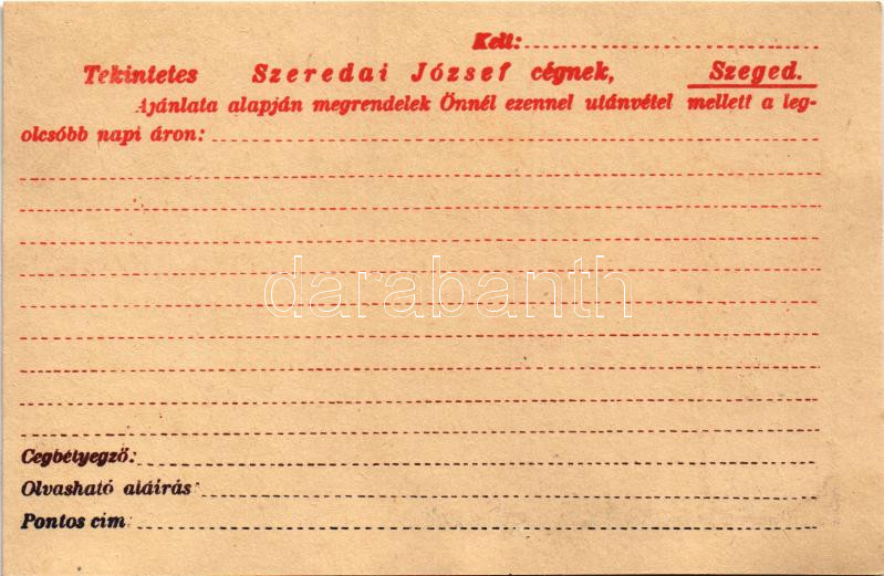 Szeredai József szegedi csomagolt fűszerek reklámlapja / Hungarian spices export advertising card s: Fábián - Image 2