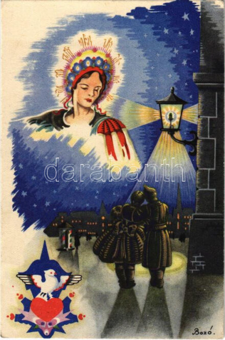 1942 Magyar katonai irredenta üdvözlet s: Bozó (EB)