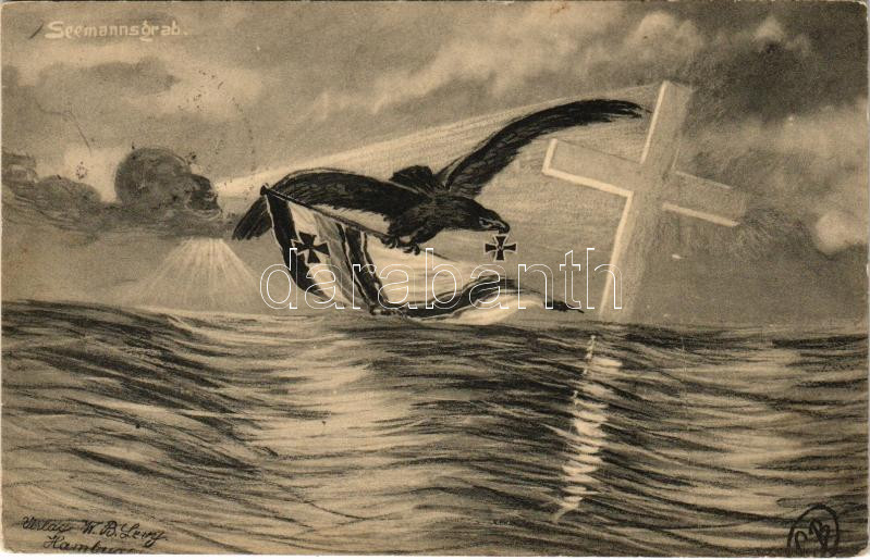 1916 Seemannsgrab Kaiserliche Marine / WWI German Navy propaganda. W.B.L.H. 1002. (fl)