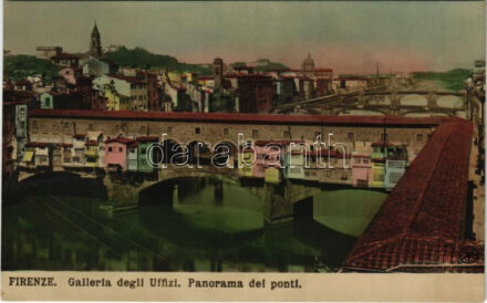 Firenze, Galleria degli Uffizi, Panorama del ponti / general view, bridge, Uffizi Gallery