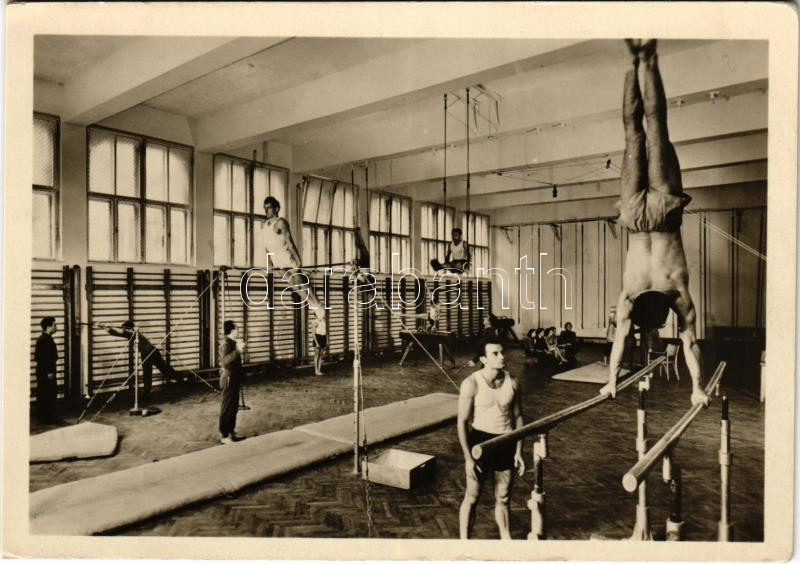 Budapest XII. Testnevelési Főiskola tornaterem, belső. Képzőművészeti Alap Kiadóvállalata. Magyar Foto, Seidner Zoltán / Gymnasium of the College of Physical Education