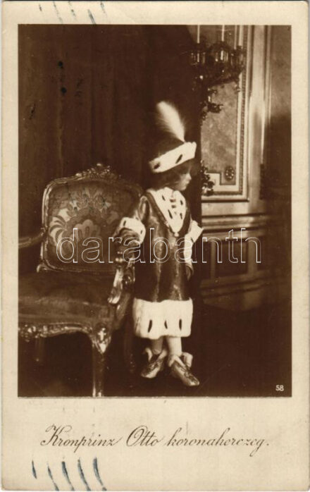1917 Kronprinz Otto / Habsburg Ottó koronaherceg / Crown Prince Otto. Postkartenverlag Brüder Kohn Wien. Nach Photographien des Pressedienstes des k.u.k. Kriegsministeriums 1916.
