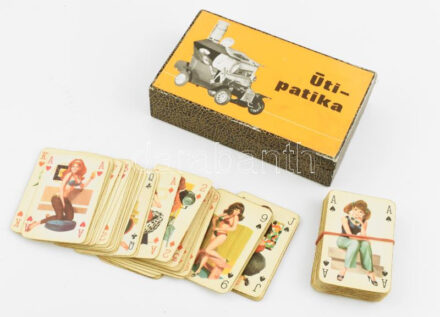 Régi pin up francia kártya, 108 lap