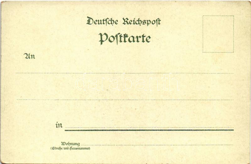 Hamburg, Kriegerdenkmal, Dammtor Bahnhof, Dammtorpavillon / war monument, railway station, pavilion. Kunstanstalt J. Miesler Art Nouveau, floral, litho - Image 2