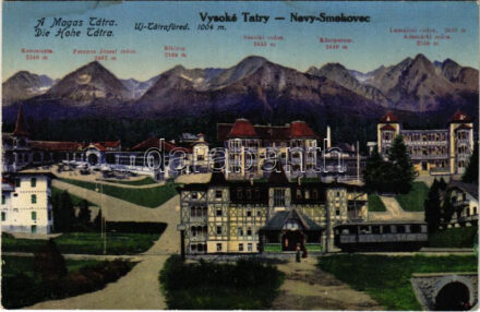 Újtátrafüred, Neu-Schmecks, Novy Smokovec (Magas-Tátra, Vysoké Tatry); villamos megállóhely / tram station