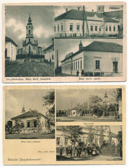 Jászjákóhalma - 2 db RÉGI város képeslap / 2 pre-1945 town-view postcards