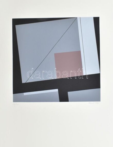 Konok Tamás (1930-2020): Dinamikus struktúrák, 1991. Szitanyomat, papír, jelzett. Számozott: 26/40. 28×28 cm / screenprint on paper, signed, numbered: 26/40.