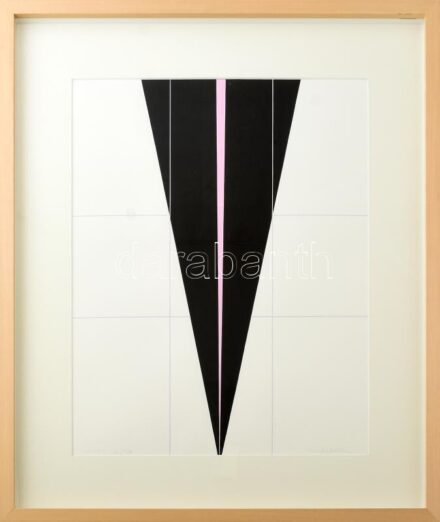 Nádler István (1938-): Cím nélkül, 2016. Akril, papír, jelezve jobbra lent. L 1/1 számozással. 49x39 cm. Üvegezett fakeretben. Egyedi, gyűjtői darab! / acrylic on paper, signed lower right. Numbered: L 1/1. Framed. 49x39 cm