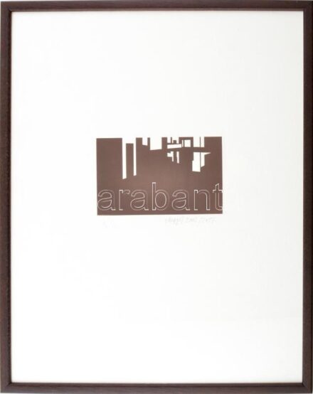 Megyik János (1938-): Város, 2002/2017. Dombornyomás, akril, papír, jelezve jobbra lent. K 1/1 számozással. 10x16,5 cm. Üvegezett fakeretben. Egyedi, gyűjtői darab!