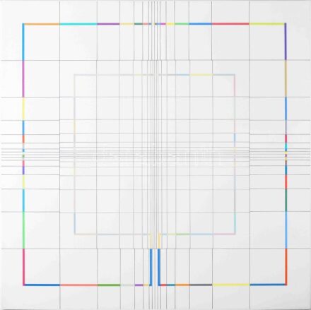 Ottó László (1966-): Yantra-ipsum (2), 2014. Akril, vászon, jelzett a hátoldalán. 75×75 cm / Acrylic on canvas, signed on the reverse.