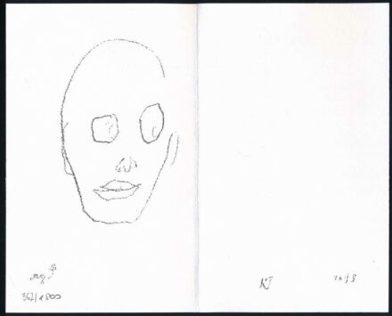 Reigl Judit (1923-2020): Portré. Szitanyomat, papír, jelzett a nyomaton, számozott: 362/1500, 19,5x24 cm / scrennprint on paper, signed on the print, numbered: 362/1500