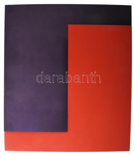 Zalavári József (1955-): Kétszínű tér. Alumínium eloxal. Jelzett a hátoldalán. 58x50 cm / aluminium eloxal, signed on the reverse