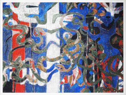 Farkas György (1911-1995): Ünnep. Olaj, vászon, jelzett a hátoldalán, keretben, 85x110 cm. KIZÁRÓLAG SZEMÉLYES ÁTVÉTEL, NEM POSTÁZZUK! / Oil on canvas, signed on the reverse, framed. ONLY PERSONAL COLLECTION AT OUR OFFICE