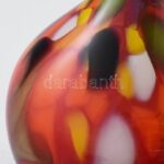 Murano stúdiómunka, anyagában színezett csepp alakú üveg, jelzés nélkül, kis kopással, m: 24,5 cm - Image 3