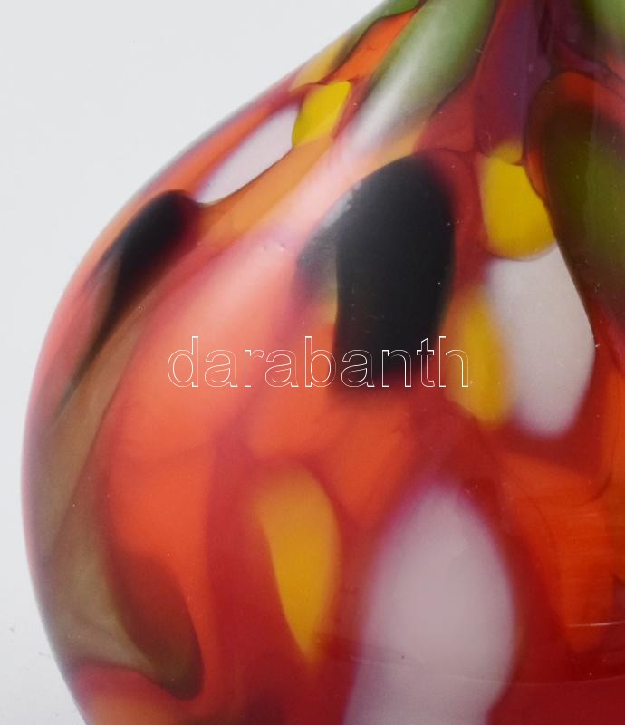 Murano stúdiómunka, anyagában színezett csepp alakú üveg, jelzés nélkül, kis kopással, m: 24,5 cm - Image 3