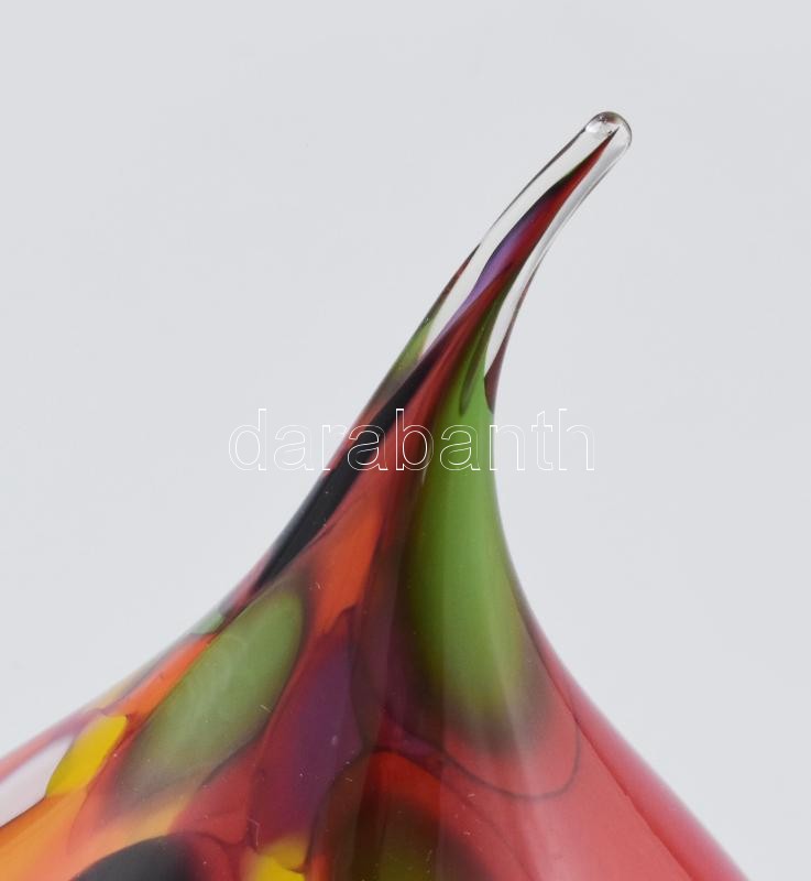 Murano stúdiómunka, anyagában színezett csepp alakú üveg, jelzés nélkül, kis kopással, m: 24,5 cm - Image 4
