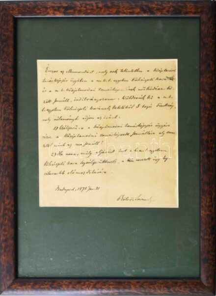 1878 Báró vásárosnaményi Eötvös Loránd (1848-1919) főrendiházi tag, fizikus, egyetemi tanár akadémikus, később: a Budapesti Tudományegyetem rektora (1891-1892), Budapesti Középiskolai Tanárképző Intézet igazgatója (1896-1899), országgyűlési képviselő (189