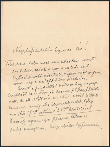 1896 Tisza Kálmán (1830-1902) miniszterelnök saját kézzel írt levele Szél Kálmán nagyszalontai esperesnek egyházi ügyekben. Kettő beírt oldal, borítékkal. / Hand written letter by Hungarian prime minister Kálmán Tisza to Kálmán Szél, dean in