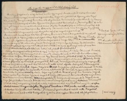 cca 1919 Marczali Henrik (1856-1940) történész "Az angol magyar érdekközösségről" c. tanulmányának kézirata, feltehetőleg nem teljes 1-2 lap hiánnyal, foltos, 8 p. Publikálva: 1919 Századok LIII. évf. 3-10. sz.1919. márc.-dec.: Marczali Henrik: Angol-magy