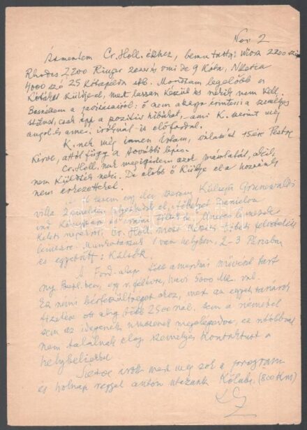 1965 Kodály Zoltán (1882-1967) autográf levele Vikár László (1929-2017) zeneszerzőnek, érdekes tartalommal, melyben kodály küldöldi útján tapasztaltakat leírva megjegyzi, hogy a Ford alapítvány vendégei közül az amerikaiak jobb feltételeket kapnak mint pl