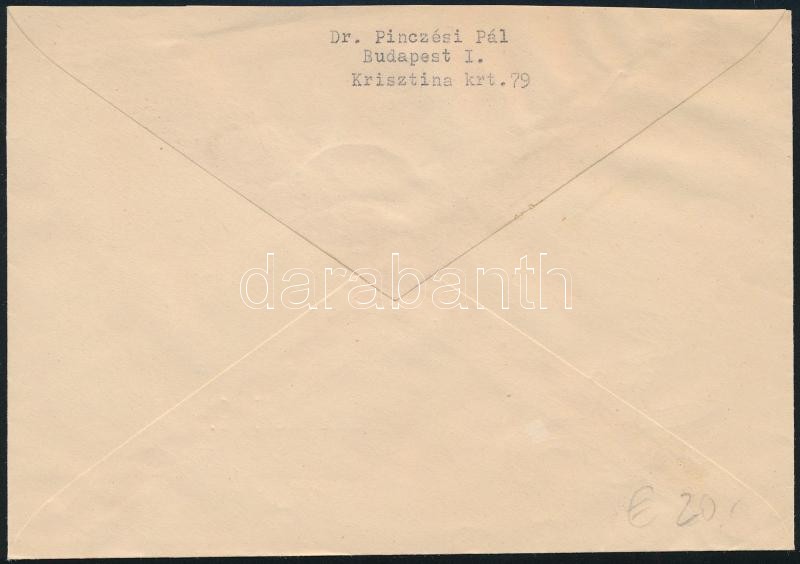 1953 Buzánszky Jenő, az Aranycsapat játékosának aláírása 6:3 FDC-n / Autograph signature of Jeno Buzanszky football player of the Hungarian Golden team on FDC issued for the Hungarian victory over England. - Image 2