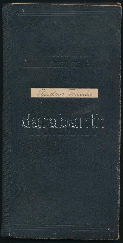 1954 A "Bartók Béla" Zeneművészeti Szakiskola leckekönyve, több neves zenész, tanár autográf aláírásával: Sárai Tibor (1919-1995) Kossuth- és Erkel-díjas zeneszerző, Gonda János (1932-2021) Széchenyi- és Liszt Ferenc-díjas zongoraművész, Pernye András (19