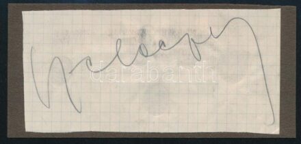 Szeleczky Zita (1915-1999) színésznő aláírása papírlapon