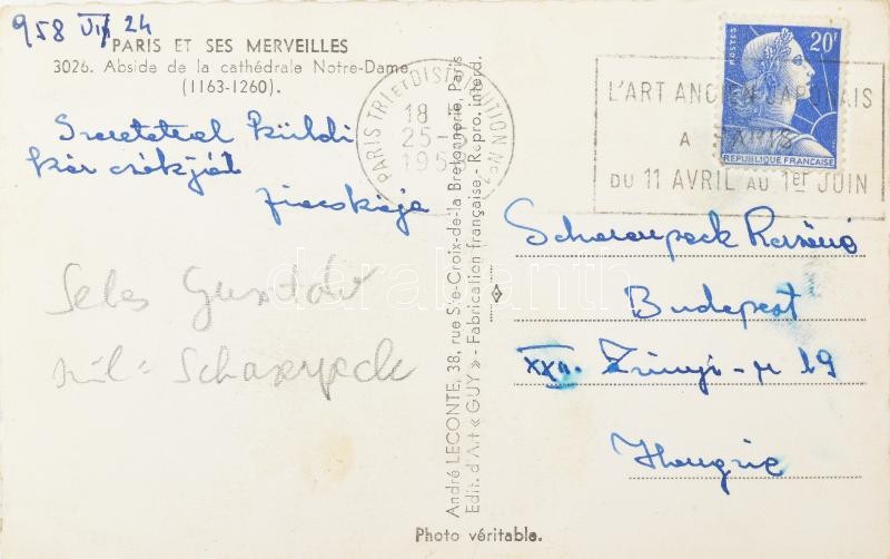 1958 Sebes (szül: Scharenpeck) Gusztáv az Aranycsapat edzőjének autográf levele szüleinek / 1958 Sebes (born: Scharenpeck) Gusztáv Hungarian football Golden Team coach. autographed letter to the parents - Image 2