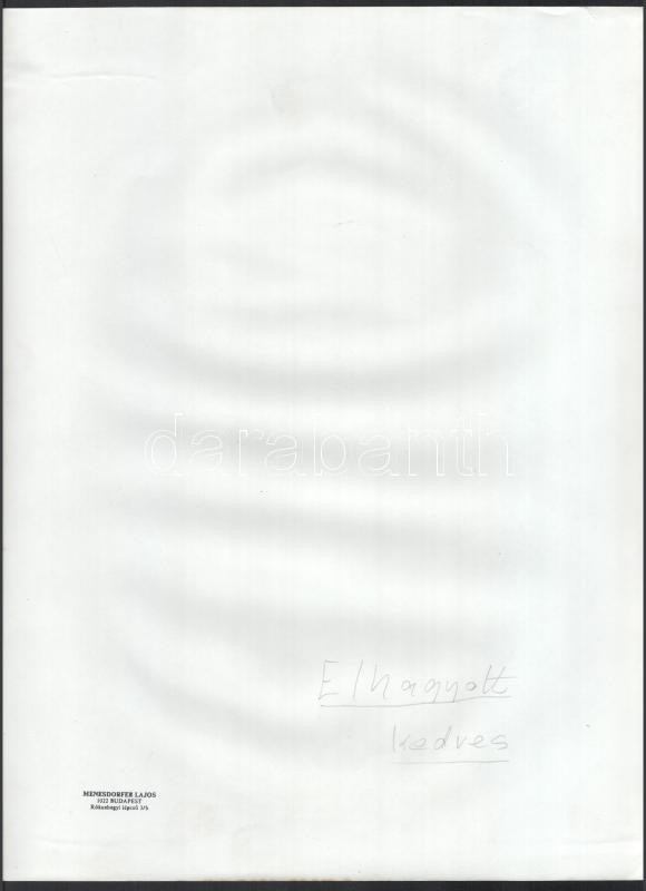 cca 1988 Menesdorfer Lajos (1941-2005) budapesti fotóművész hagyatékából, pecséttel jelzett, vintage fotóművészeti alkotás (Elhagyott kedves), 40x30 cm - Image 2