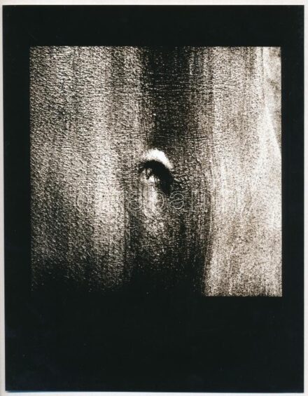 cca 1996 Soltész István: Kezdetek kezdete című fotóművészeti alkotása, publikálva a Fotó c. lap 1996/7. számában, feliratozva, ezüst zselatinos fotópapíron, 23,2x18 cm